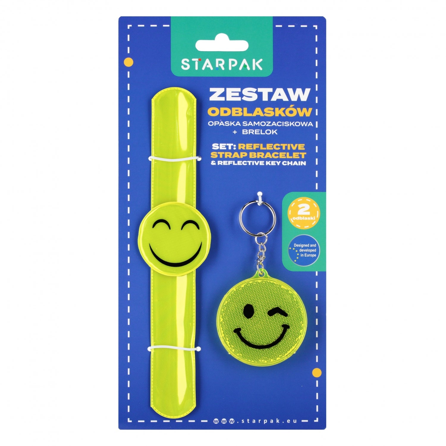 Zestaw odblaskowy opaska samozaciskowa plus brelok