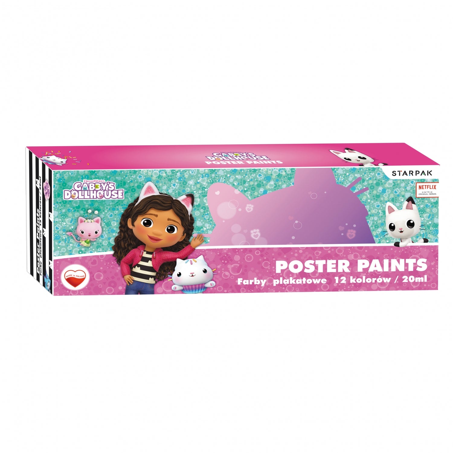 Farby plakatowe 12 kolorów 20ml Gabby s Dollhouse