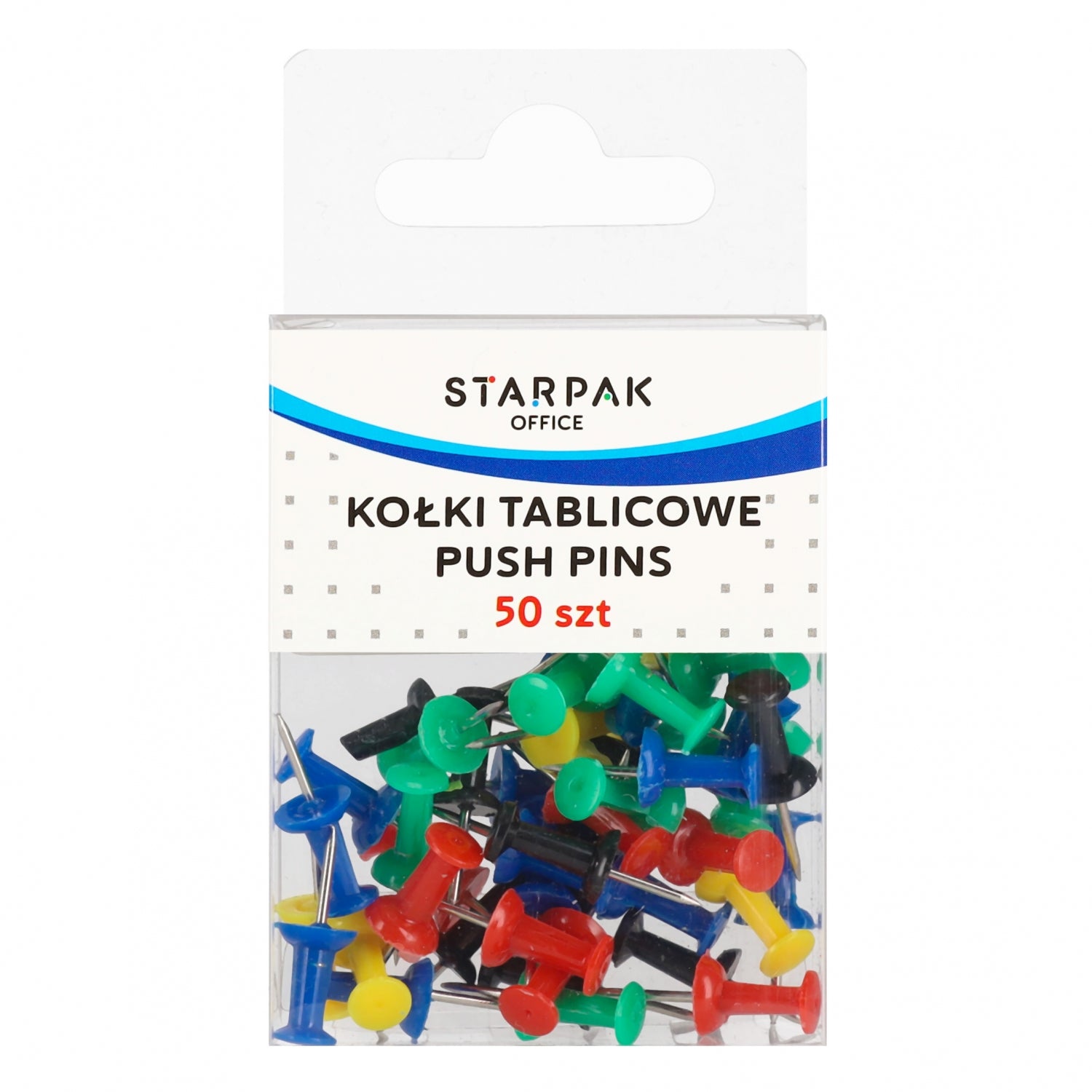 Kołki tablicowe kolorowe 50szt etui