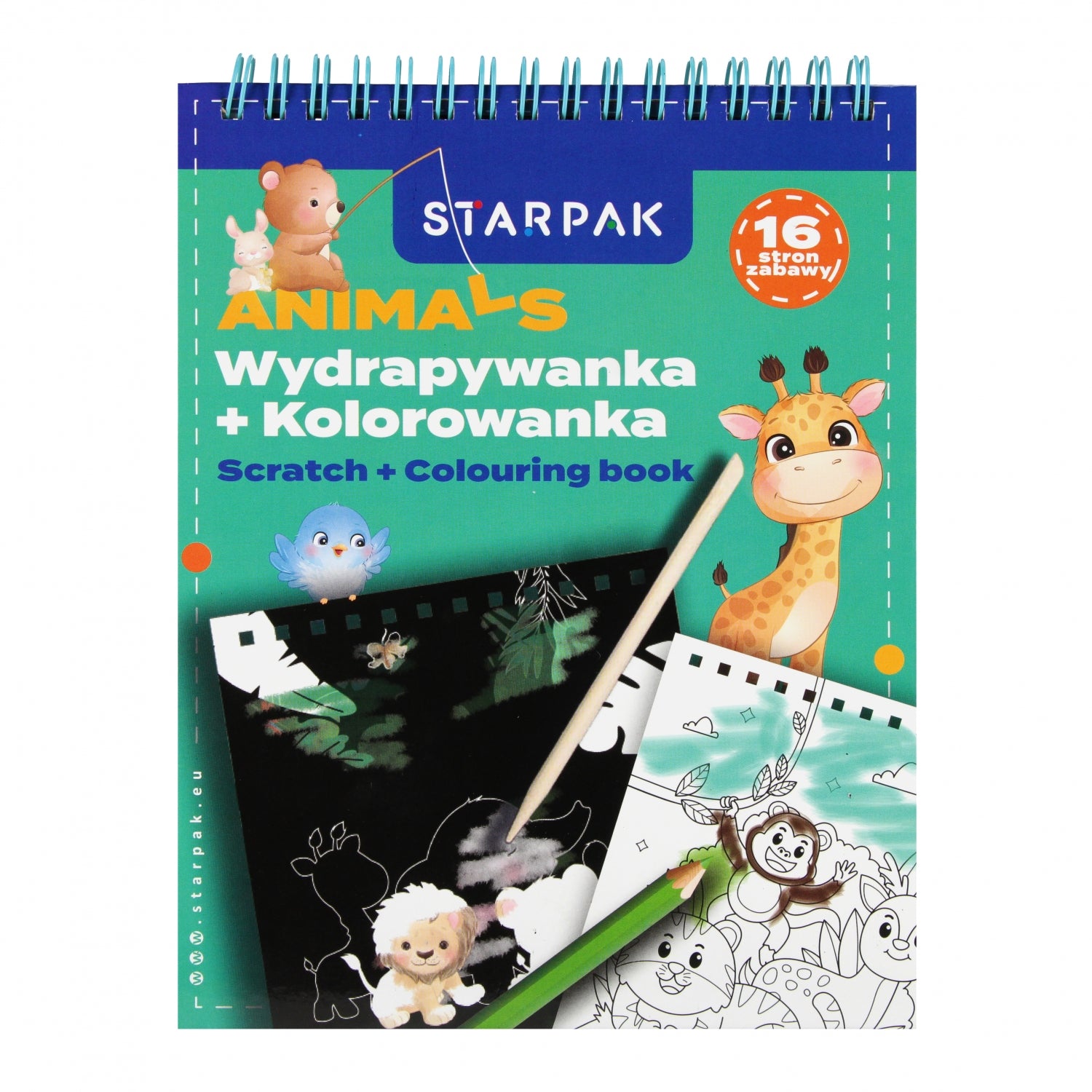 Zestaw kreatywny wydrapywanka z kolorowanką Animals