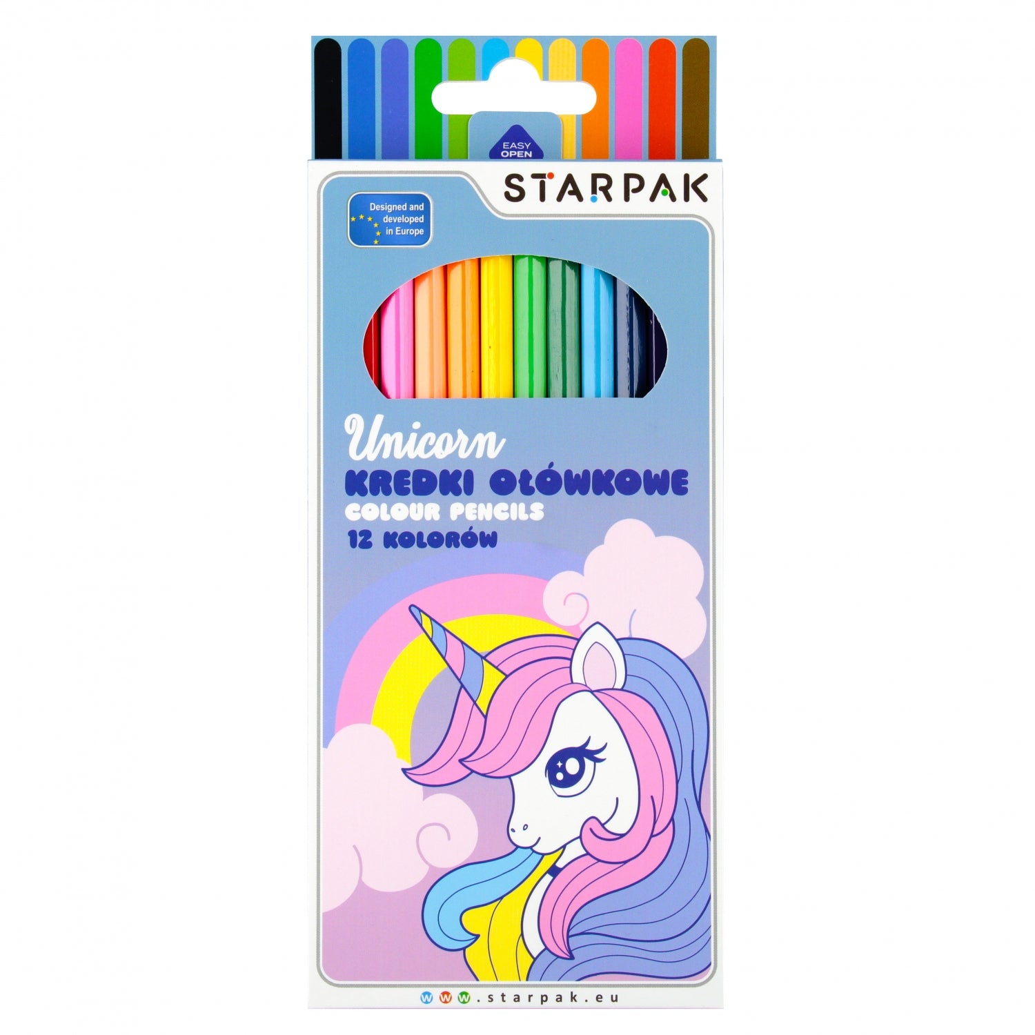 Kredki ołówkowe 12 kolorów Unicorn