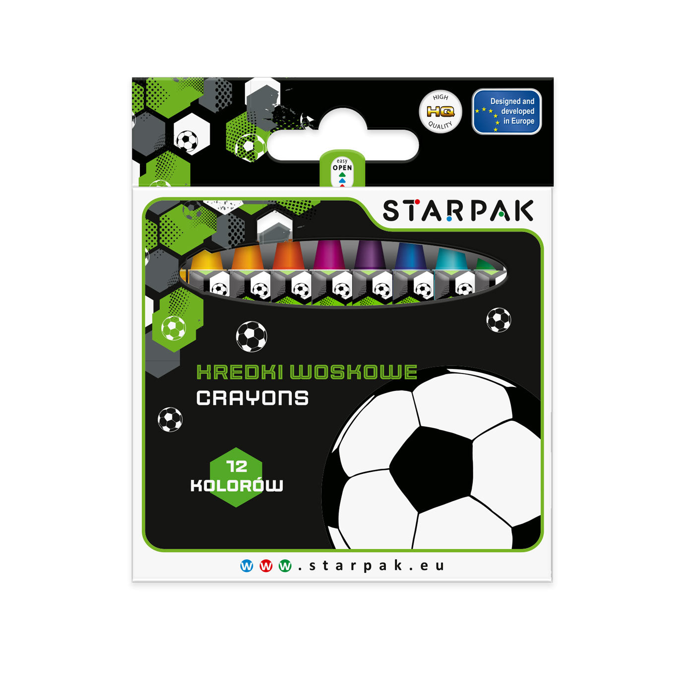 Kredki woskowe 12 kolorów Football