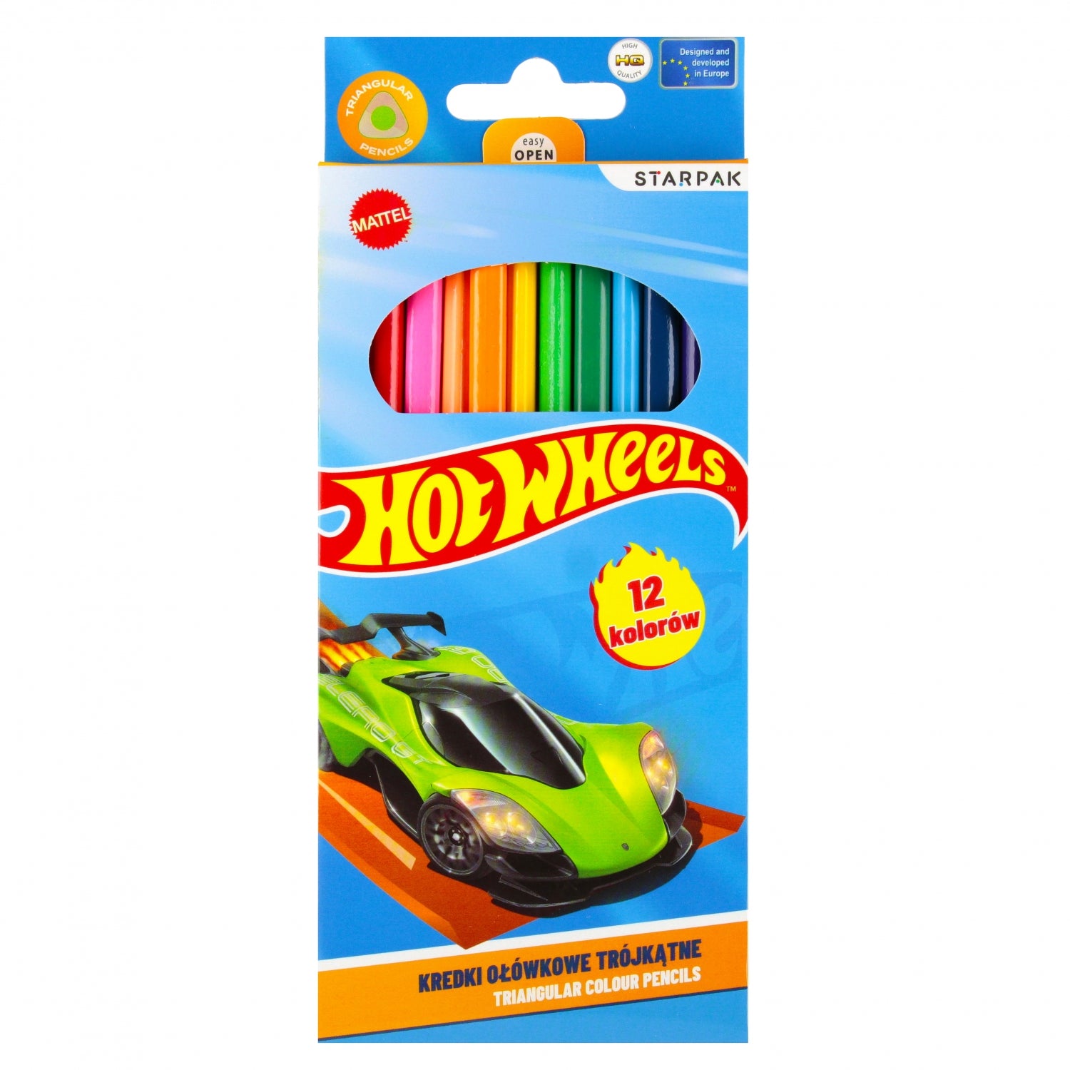 Kredki ołówkowe 12 kolorów Hot Wheels