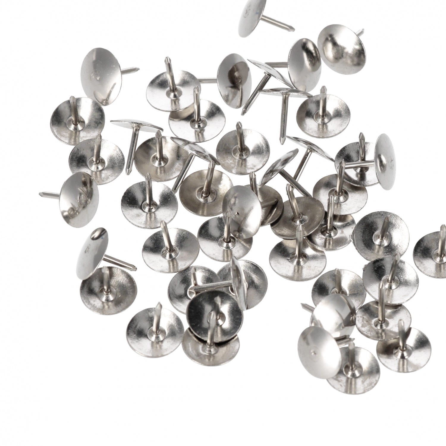 Pinezki metalowe srebrne 50szt. etui