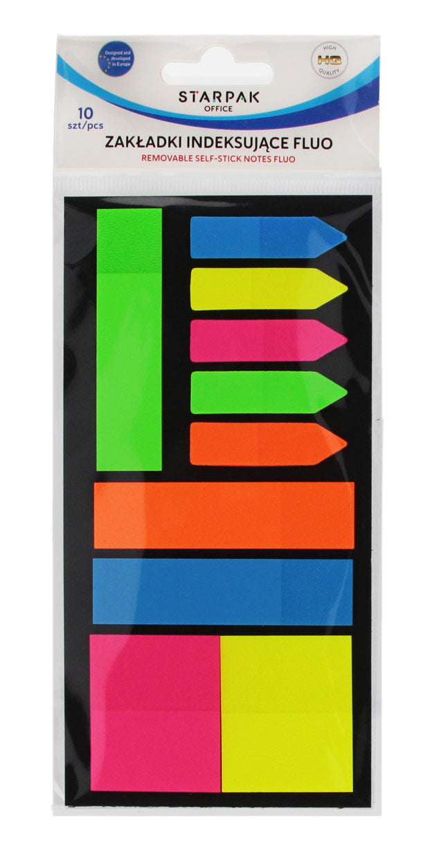 Zakładki indeksujące mix wzorów fluo 10x20k