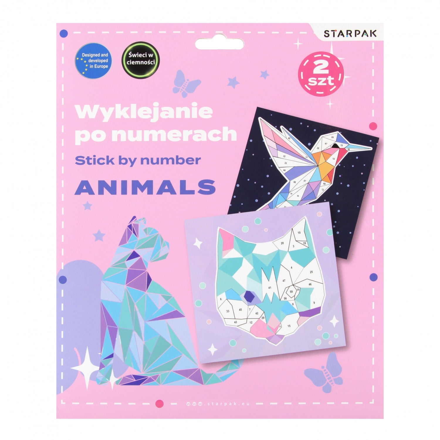 Zestaw kreatywny wyklejanie po numerach Animals