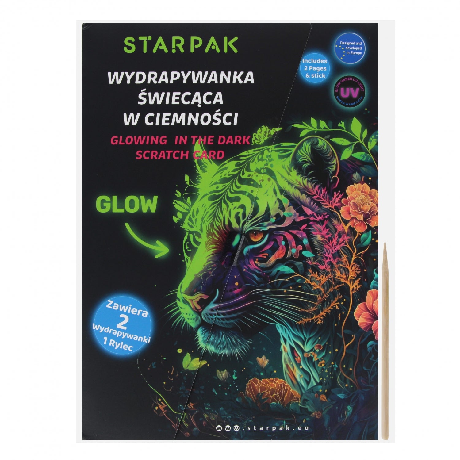 Zestaw kreatywny wydrapywanka świecący w ciemności