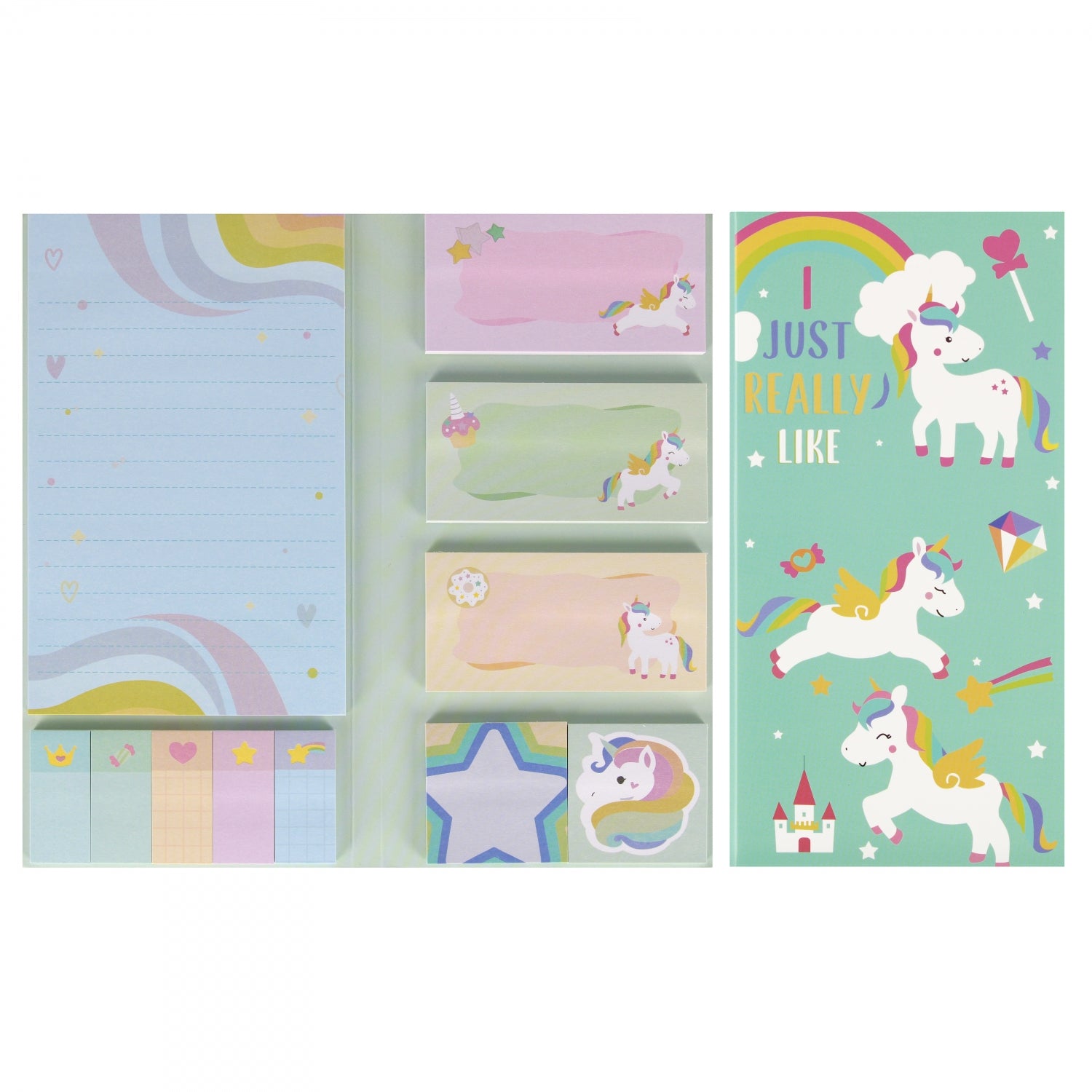 Zestaw notes z zakładkami Unicorn
