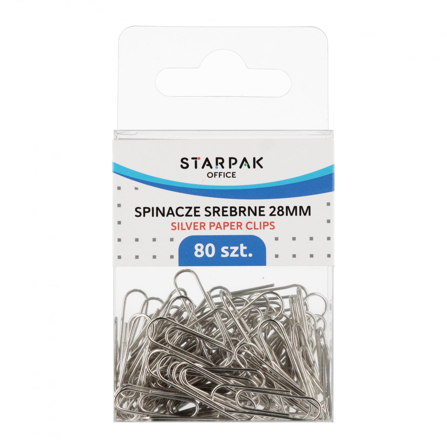 Spinacz metalowy srebrny 80szt etui