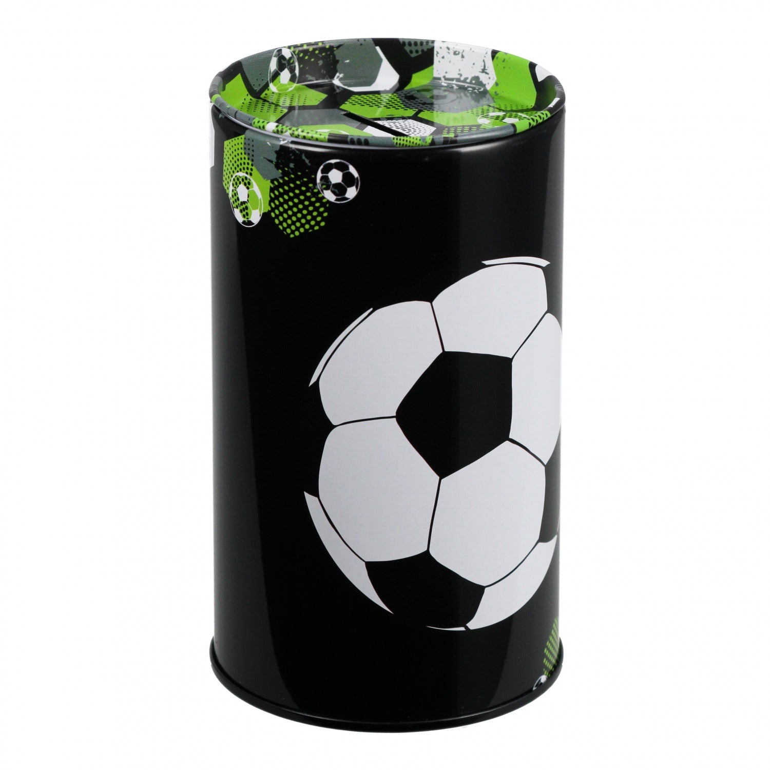 Skarbonka metalowa okrągła Football