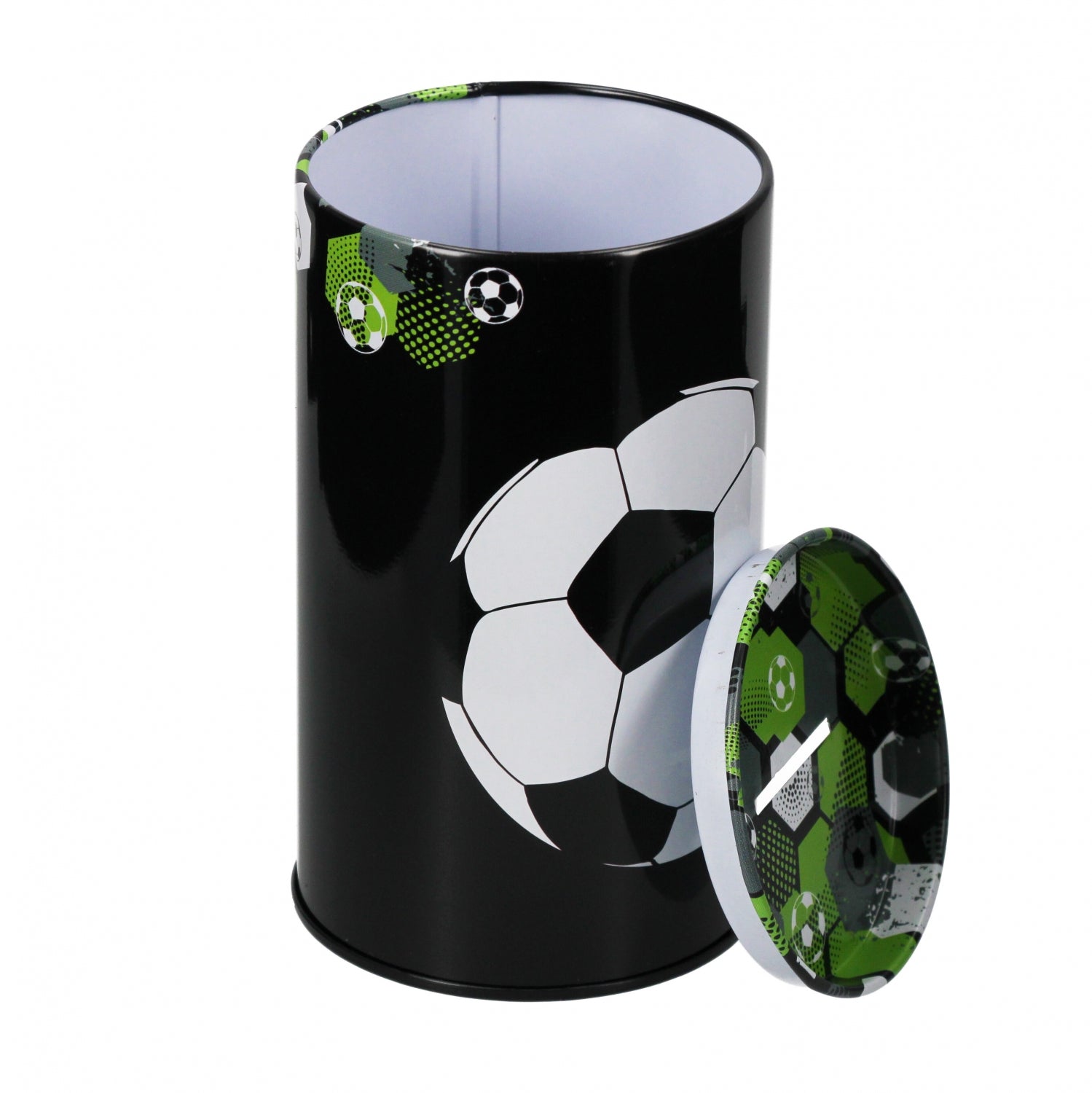 Skarbonka metalowa okrągła Football