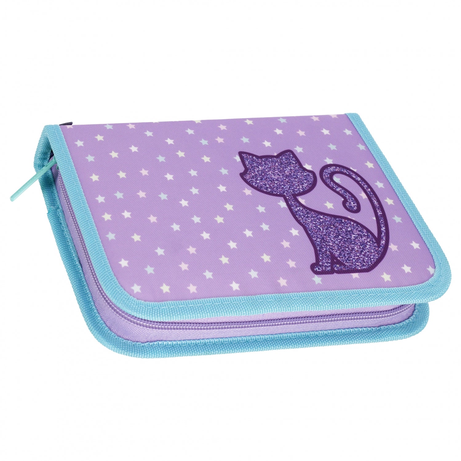 Piórnik 1zamek 2klapki bez wyposażenia Glitter Cat