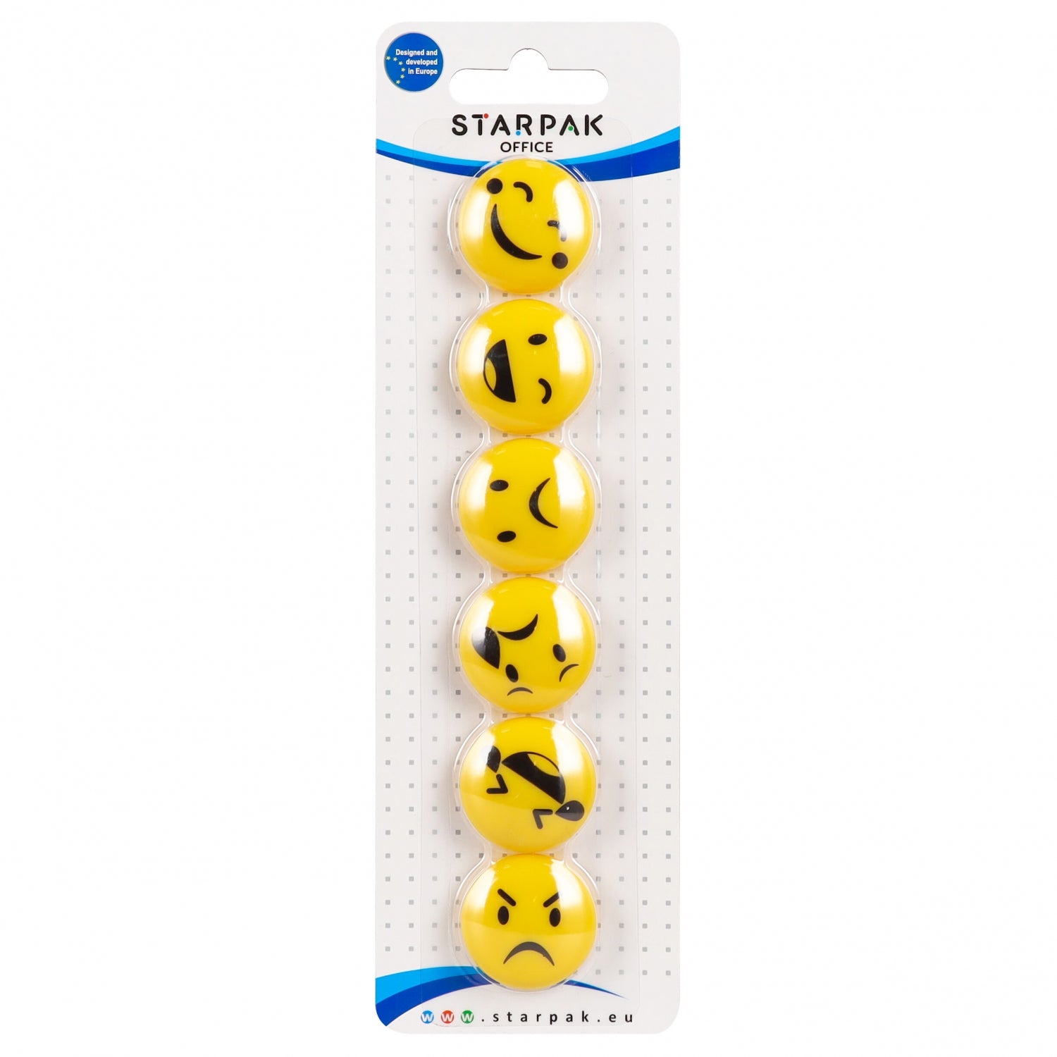 Magnes 30mm Emoticon3 mix 6szt
