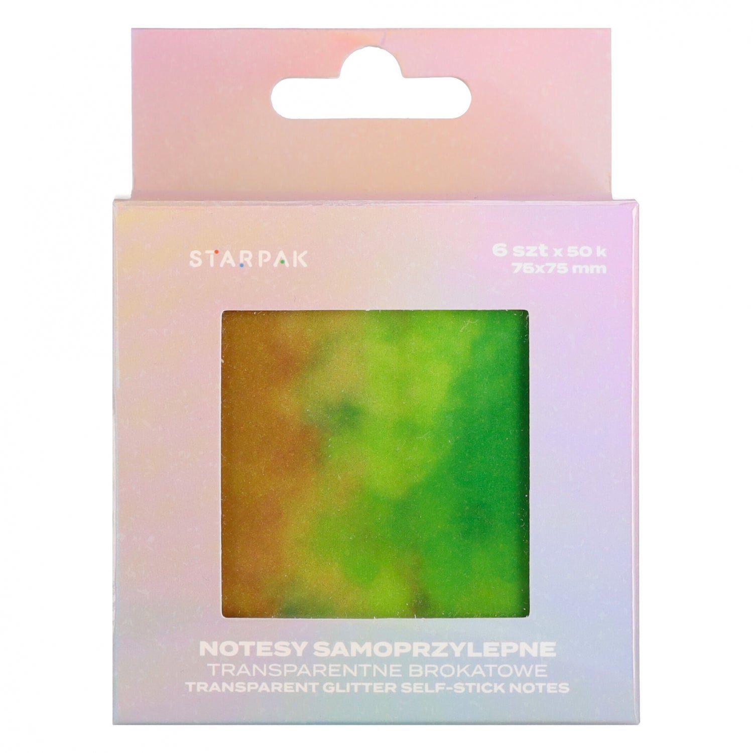 Notes samoprzylepny 75x75/50k transparent 6 kolorów Ombre