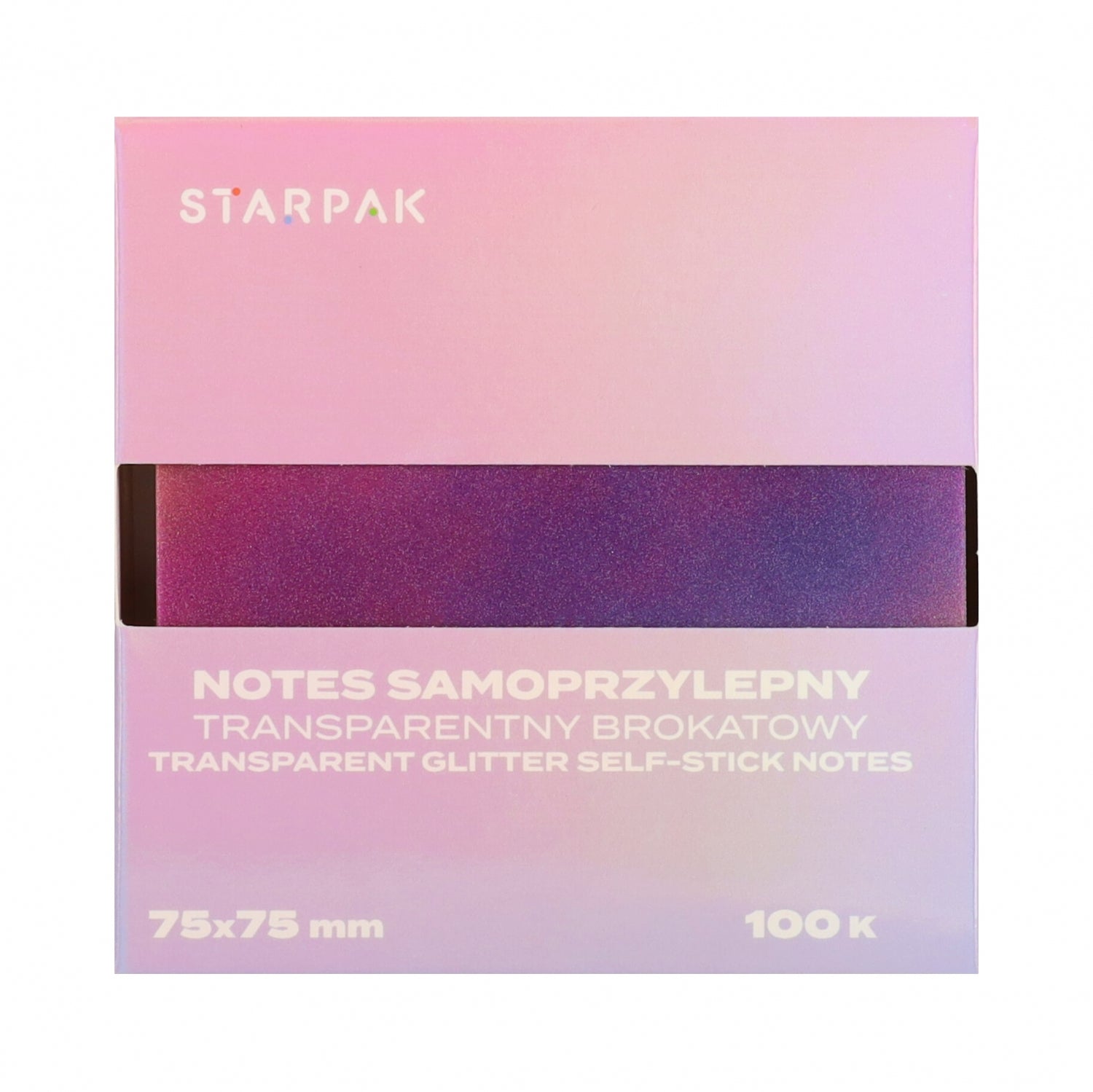 Notes samoprzylepny 75x75/100k transparent Ombre ciemny C2