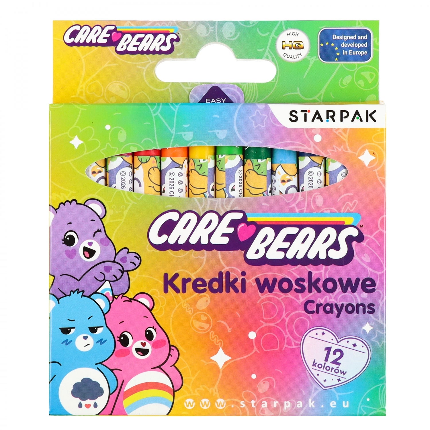 Kredki woskowe 12 kolorów Care Bears