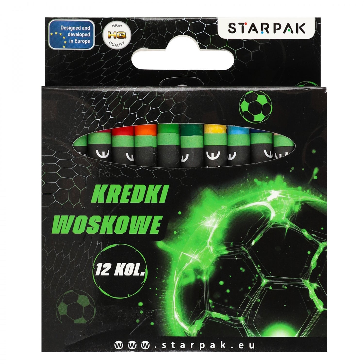 Kredki woskowe 12 kolorów Football