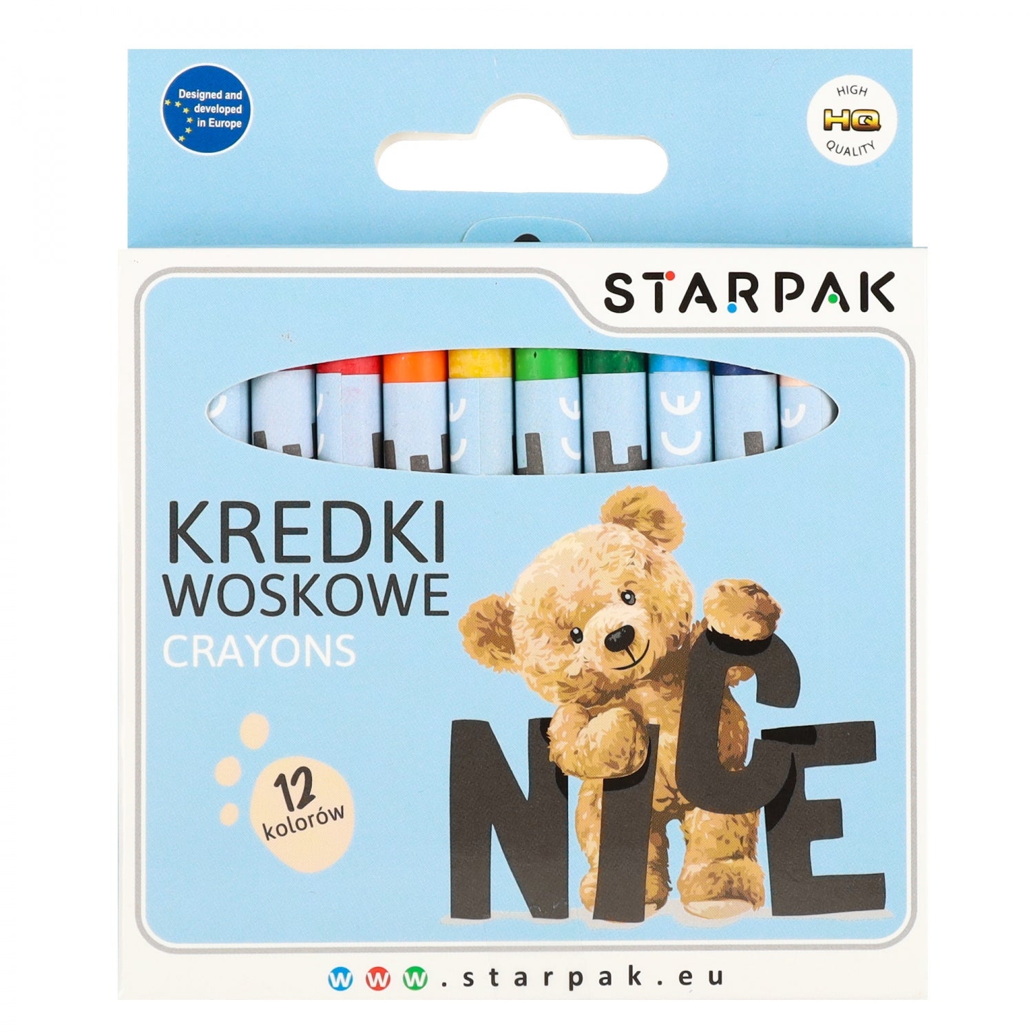 Kredki woskowe 12 kolorów Miś