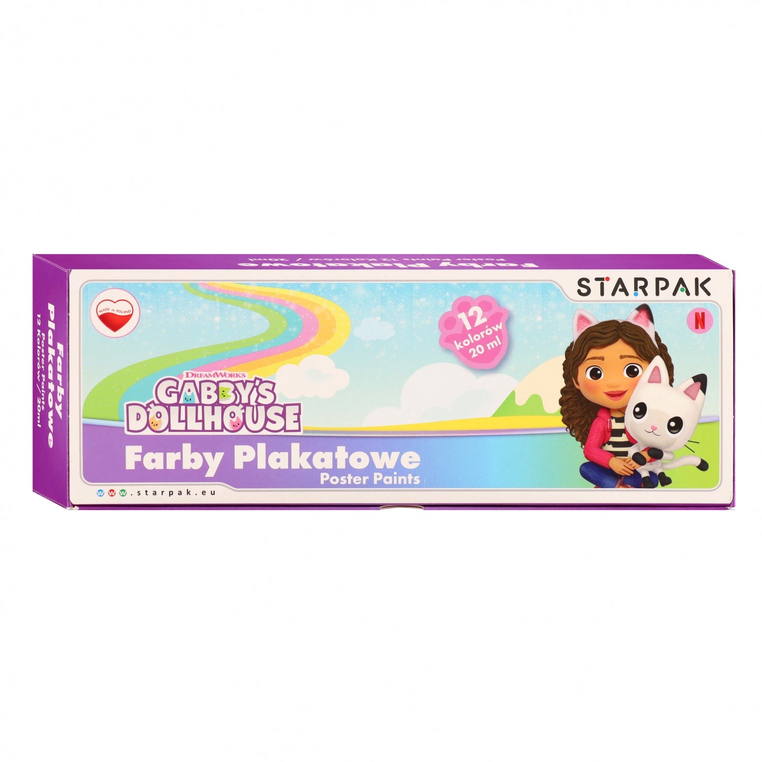 Farby plakatowe 12 kolorów 20ml Gabby s Dollhouse