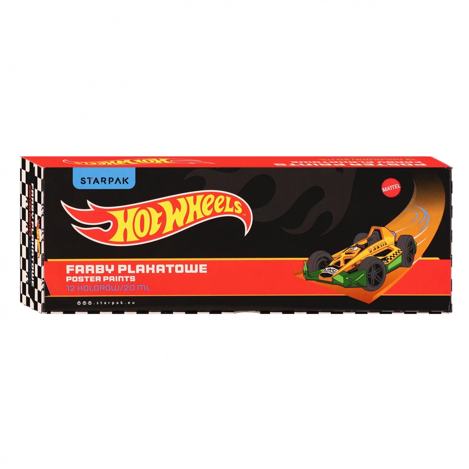 Farby plakatowe 12 kolorów 20ml Hot Wheels