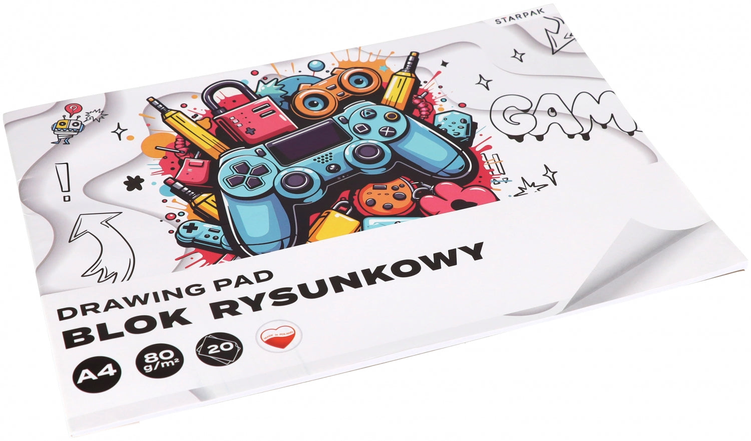 Blok rysunkowy A4/20k biały Pad A 10