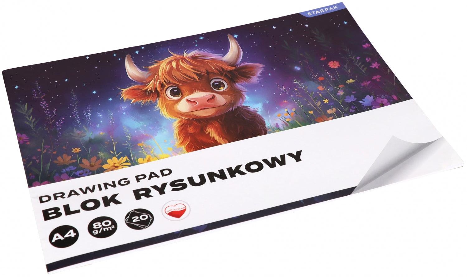 Blok rysunkowy A4/20k biały Krówka A 10
