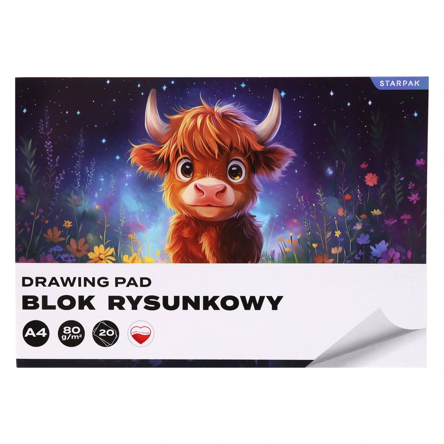 Blok rysunkowy A4/20k biały Krówka A 10