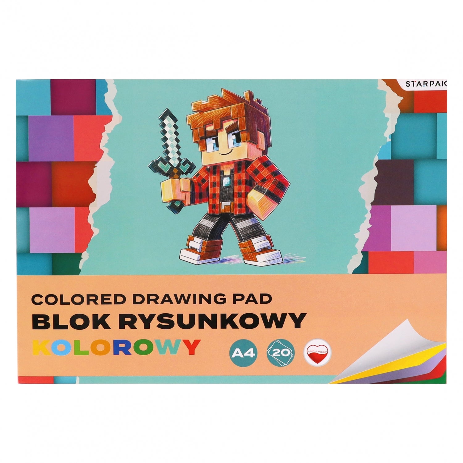 Blok rysunkowy A4/20k kolorowy Pixel A 10