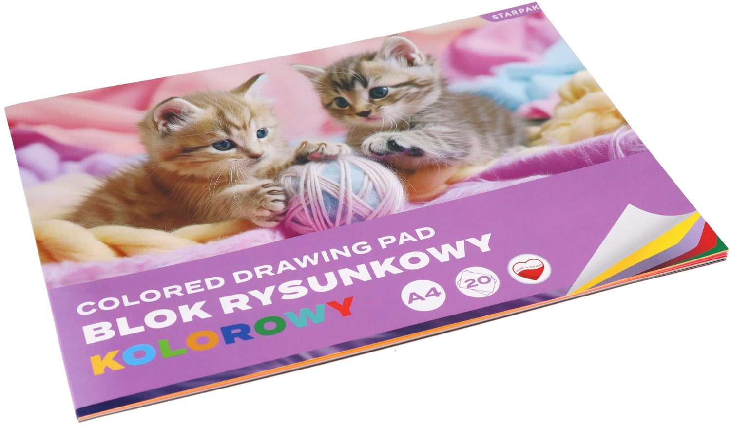 Blok rysunkowy A4/20k kolorowy Kotki A 10