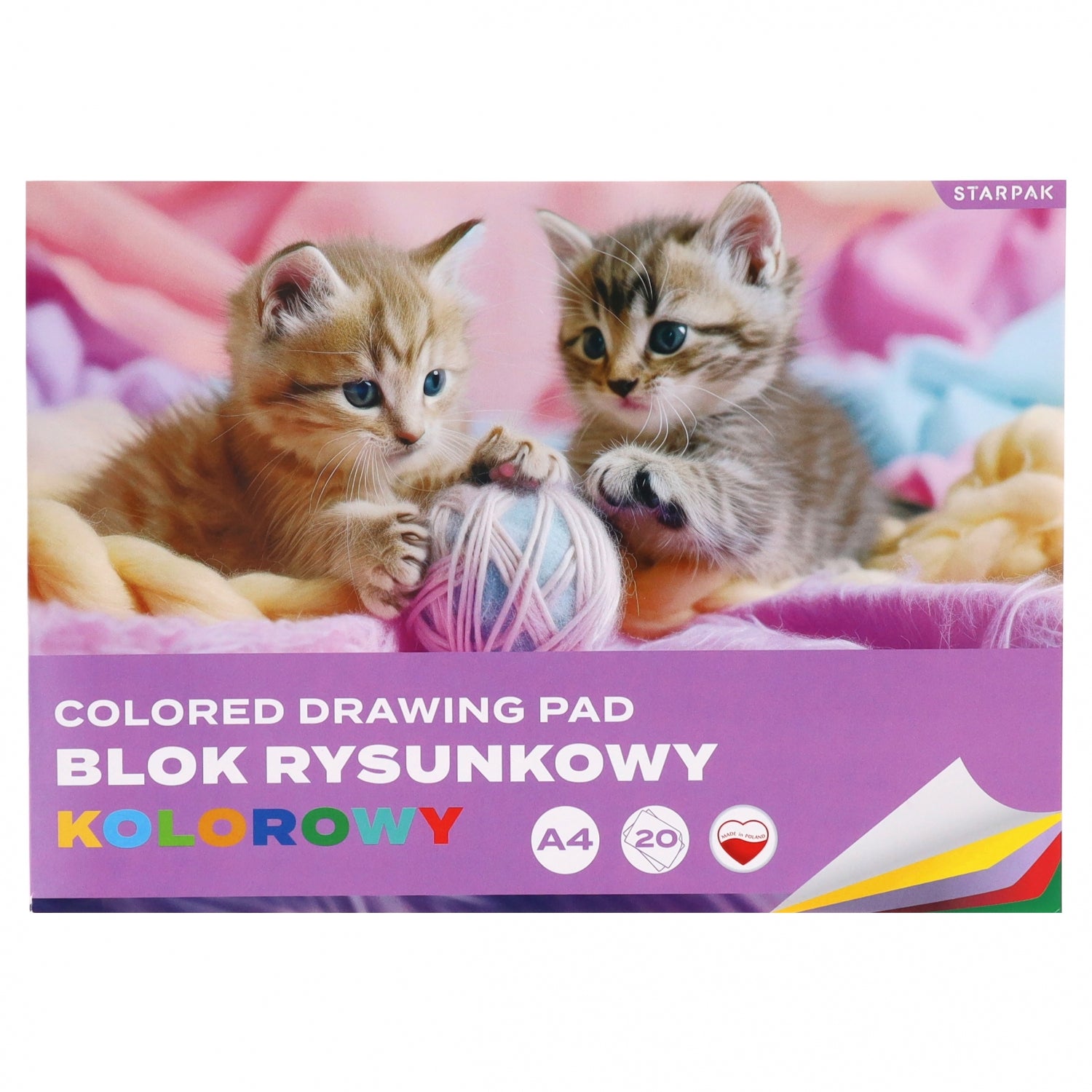 Blok rysunkowy A4/20k kolorowy Kotki A 10