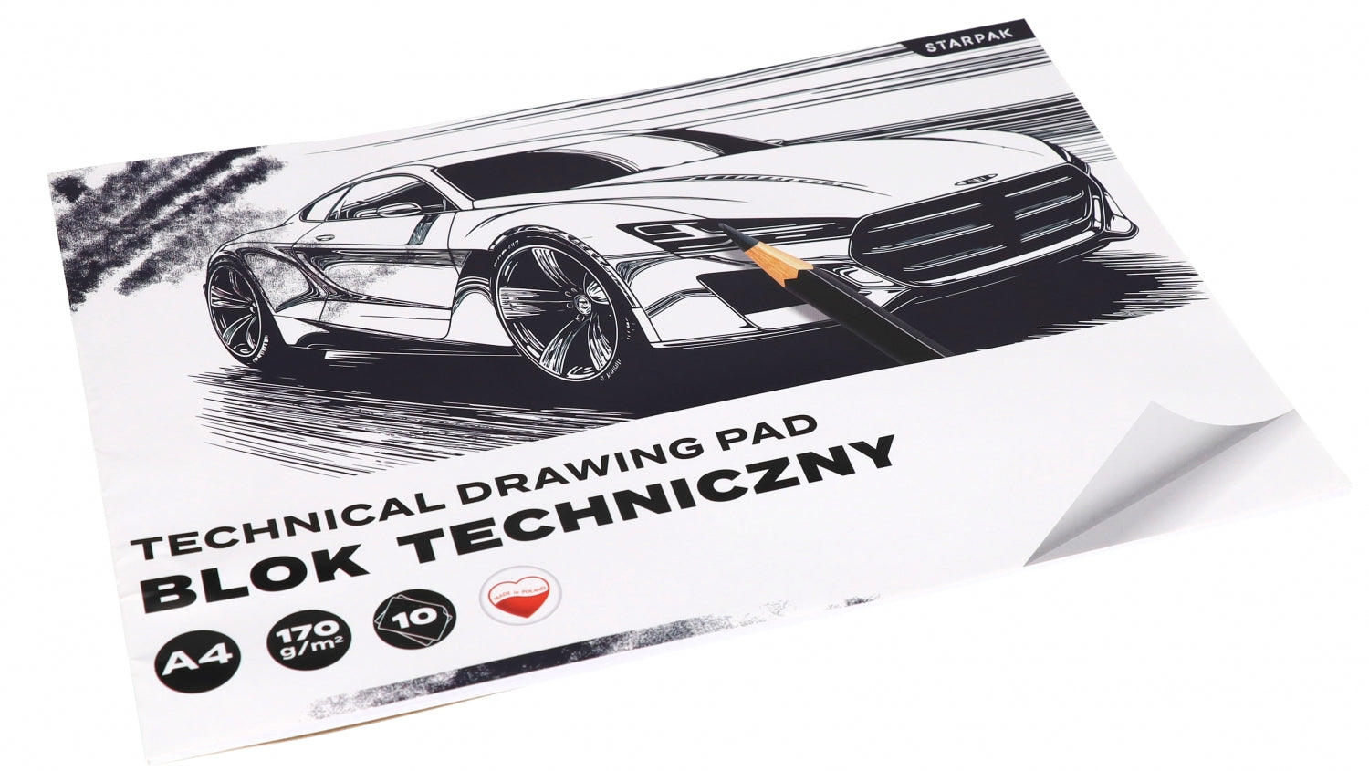 Blok techniczny A4/10k biały Auto A 10