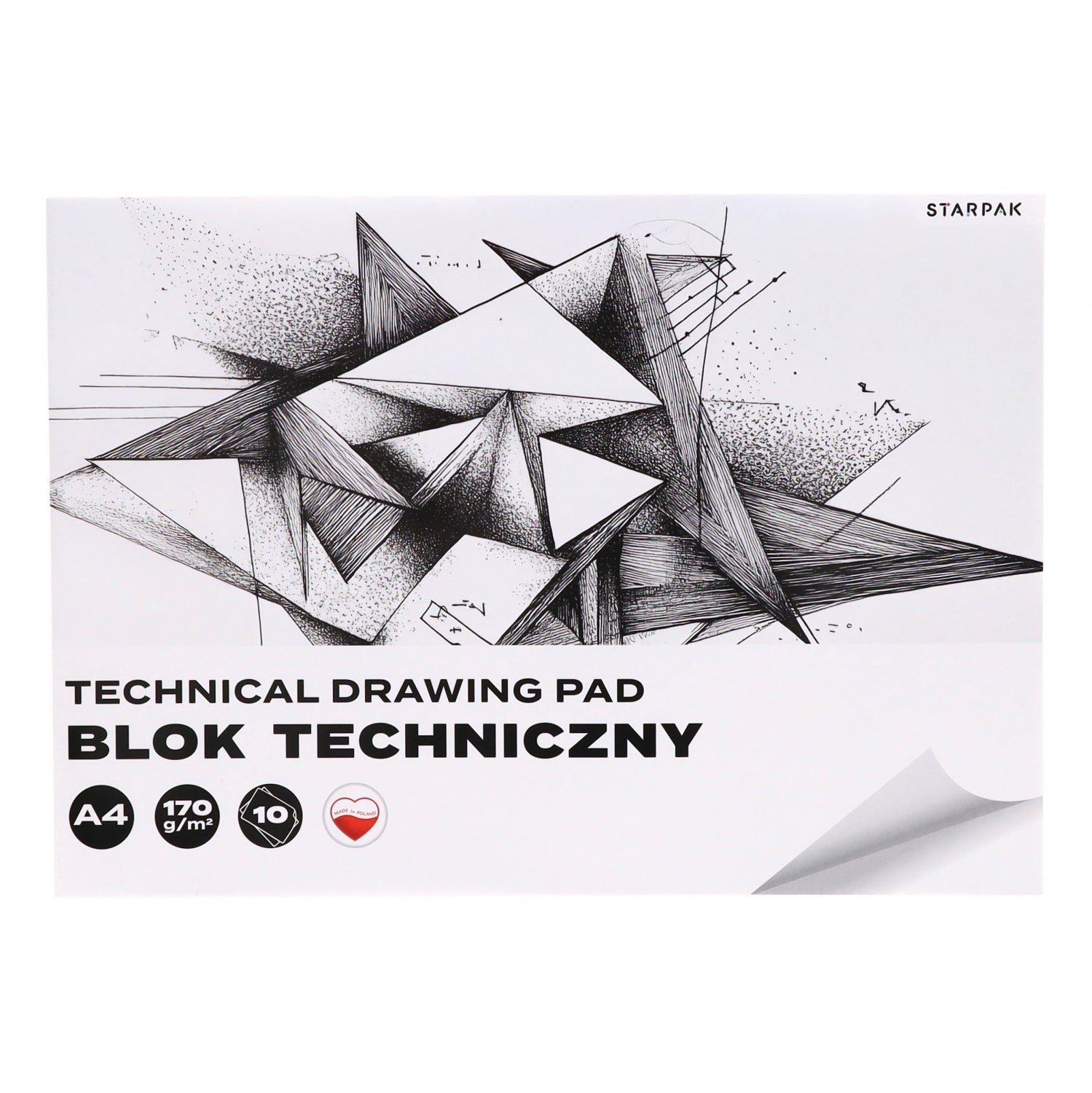 Blok techniczny A4/10k biały Starpak1 A 10