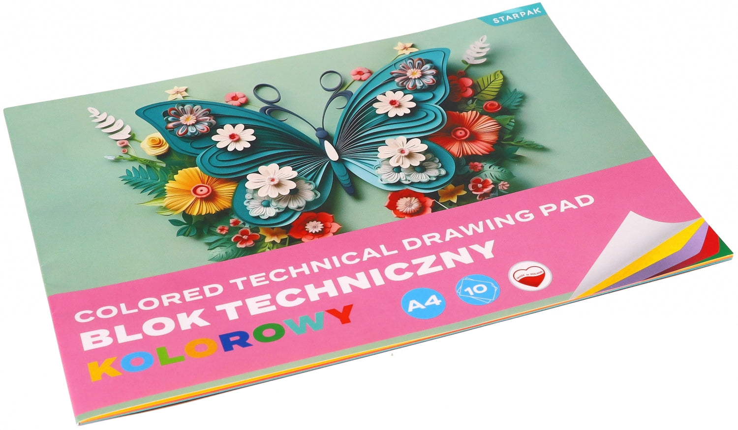Blok techniczny A4/10k kolorowy Motyl A 10