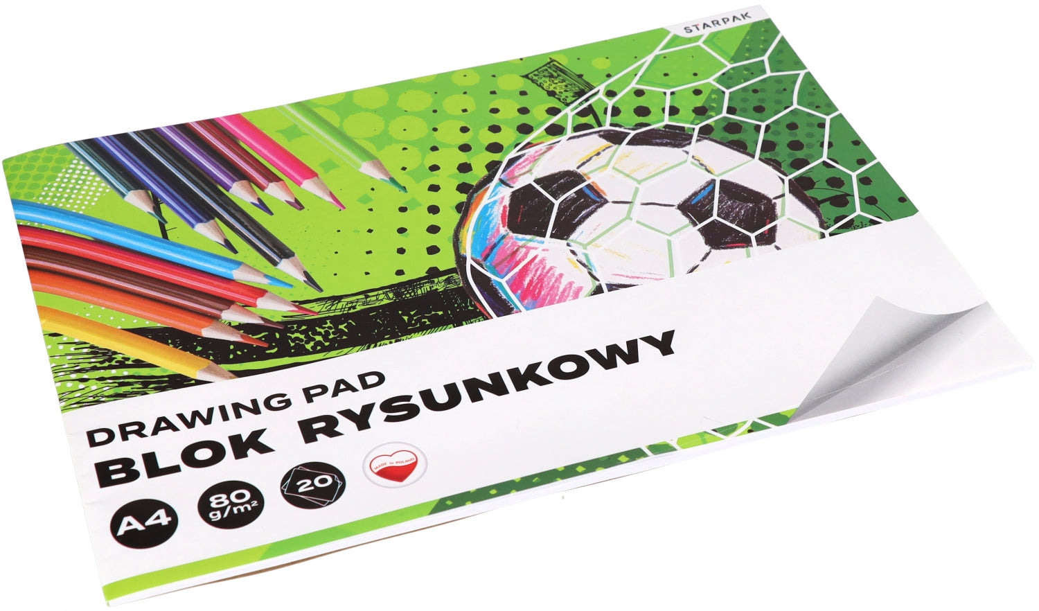Blok rysunkowy A4/20k biały Football A 10