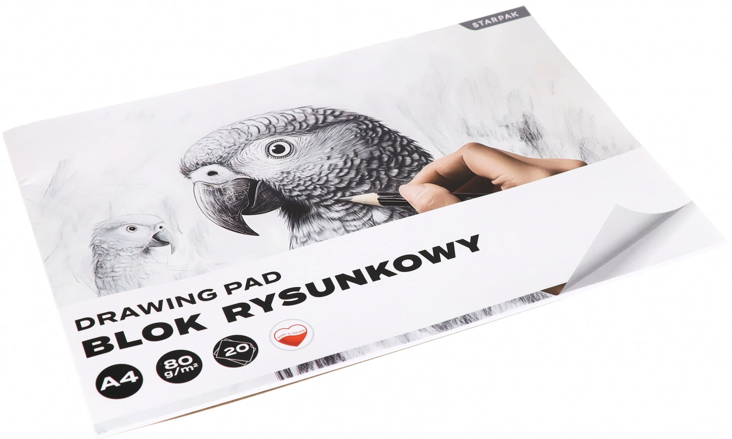 Blok rysunkowy A4/20k biały Papuga A 10