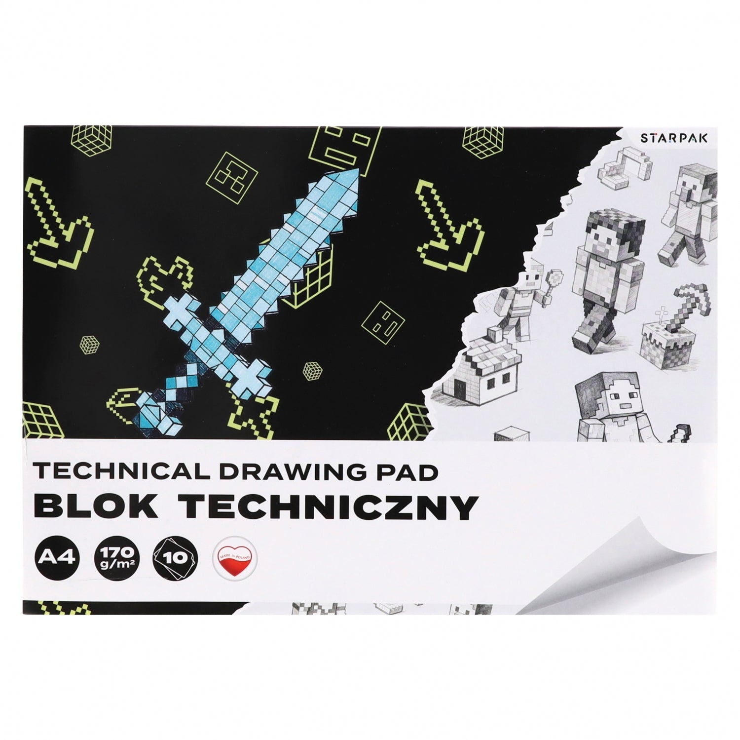 Blok techniczny A4/10k biały Pixel A 10
