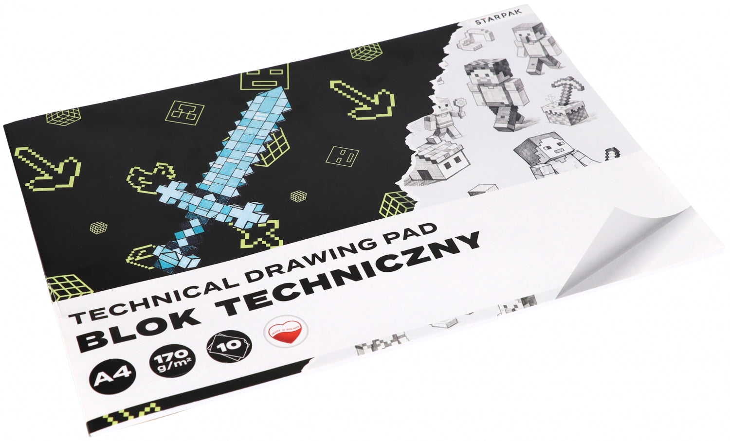 Blok techniczny A4/10k biały Pixel A 10