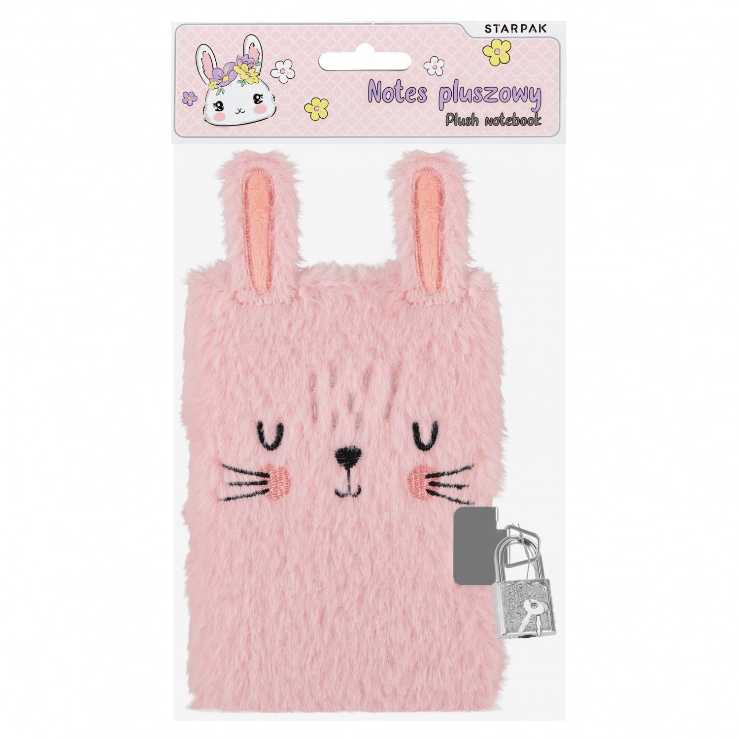 Notes pluszowy zamykany A6 Rabbit
