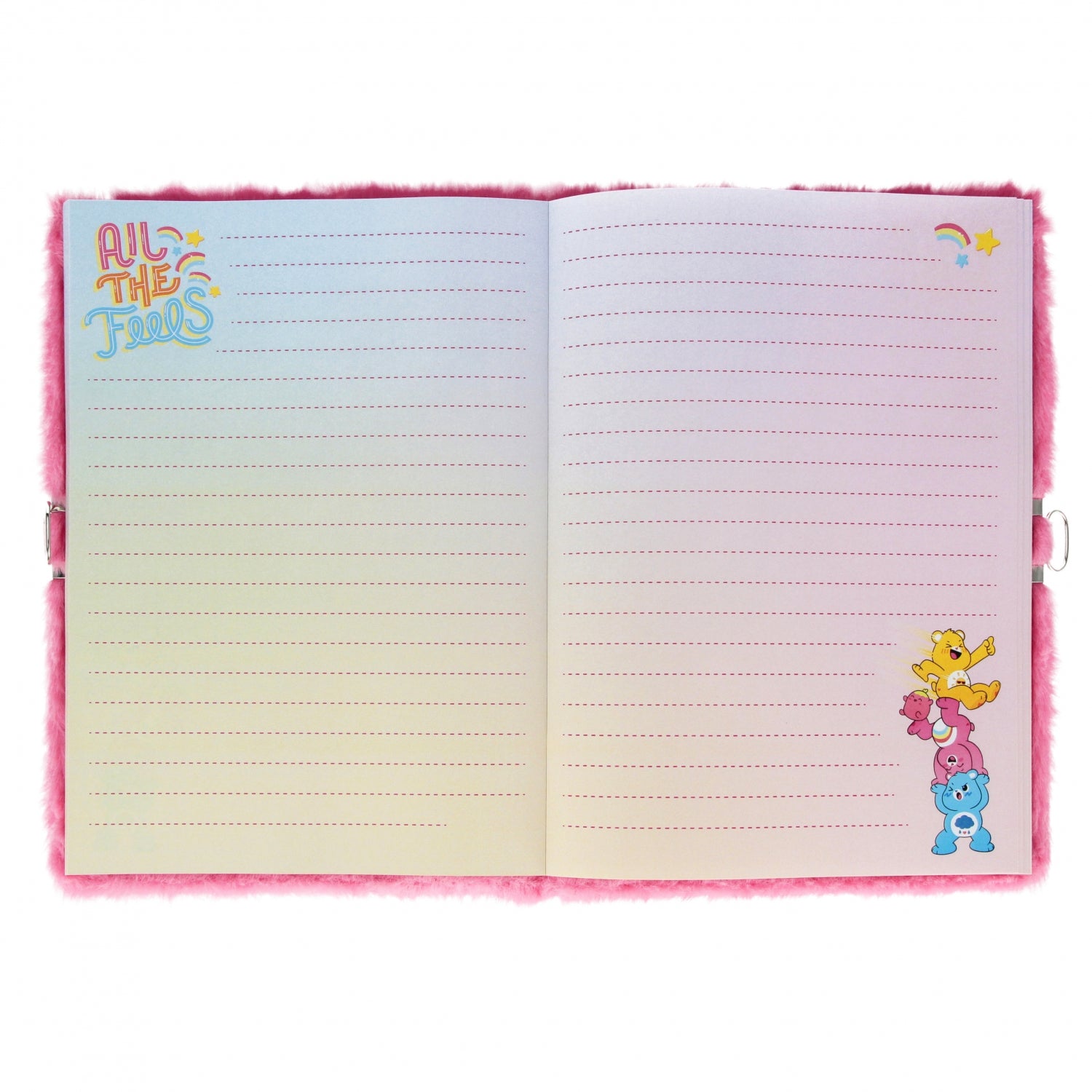 Pamiętnik pluszowy zamykany A5/80k Care Bears różowy