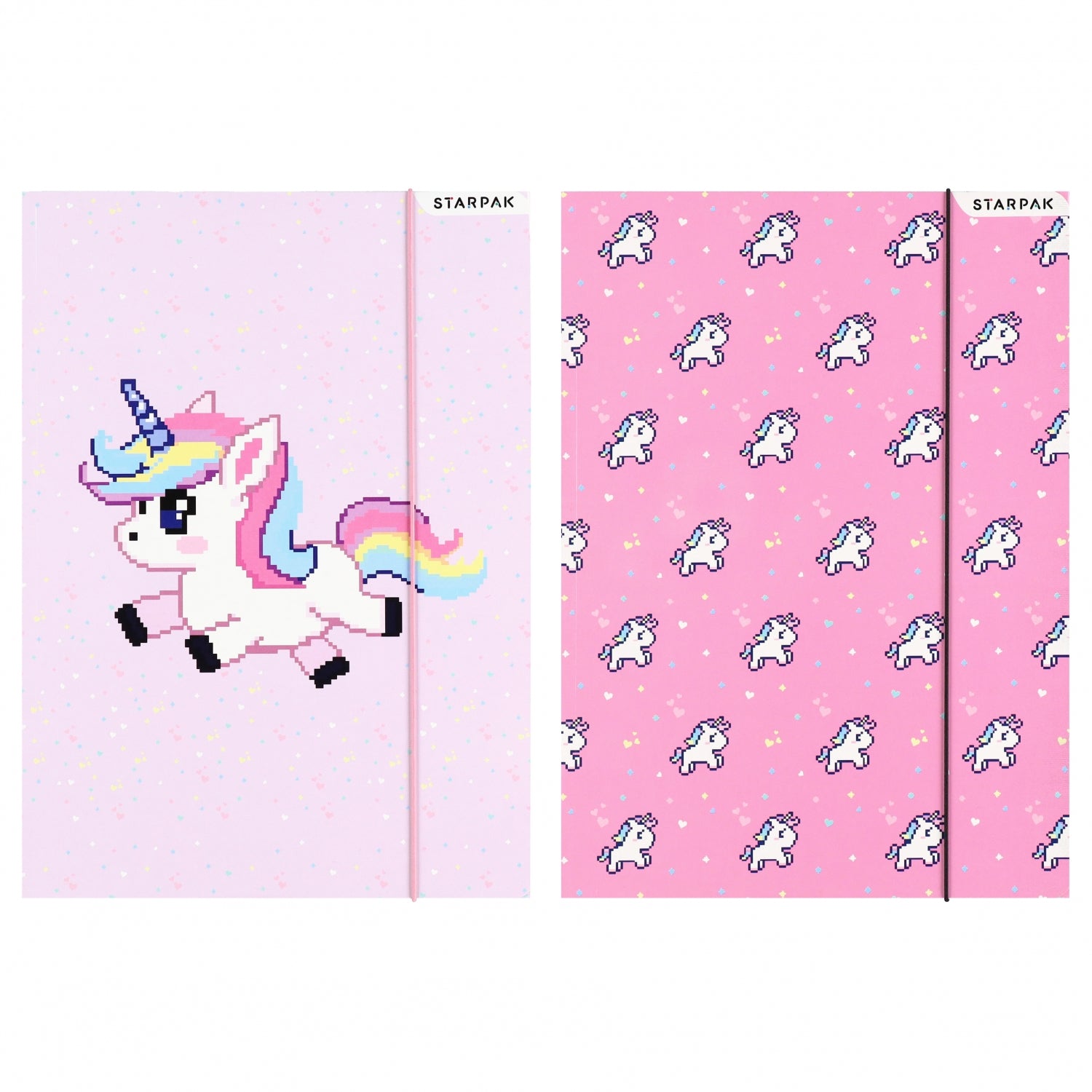 Teczka z gumką A4 Pixel Unicorn mix