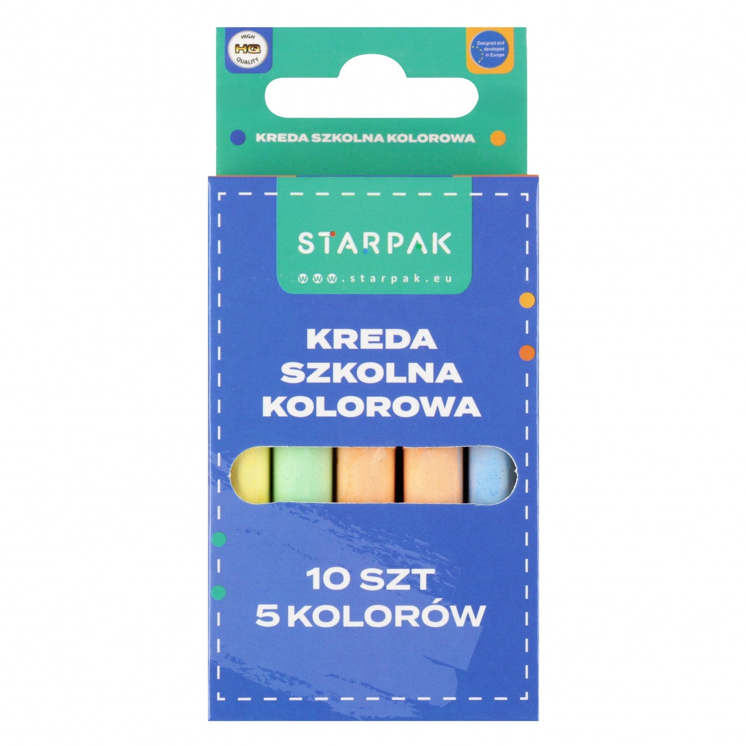 Kreda szkolna 5 kolorów op10szt
